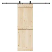 vidaXL Set feronerie pentru uși glisante, negru, 213 cm, oțel