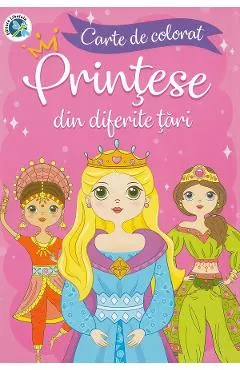 Printese din diferite tari. Carte de colorat