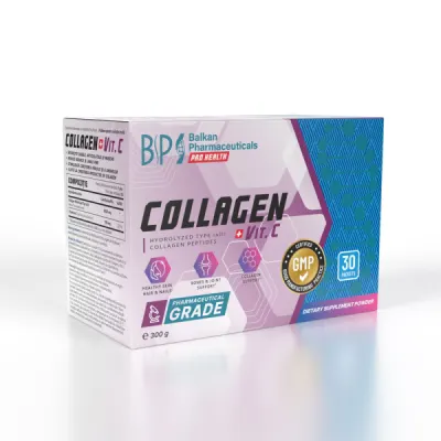 Supliment colagen și vitamina C, Balkan Pharmaceuticals, 30 pliculețe