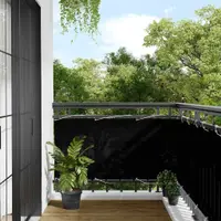vidaXL Paravan de balcon, negru, 75x800 cm, 100% poliester oxford