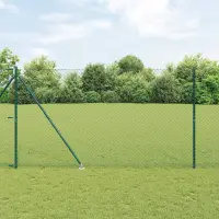 vidaXL Gard de lanț cu vârfuri 1,5 x 25 m Oțel cu strat de PVC Verde