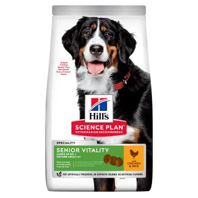 Hrana uscata caini, Hill's Science Plan Canine Senior Vitality Large Chicken, 14 kg