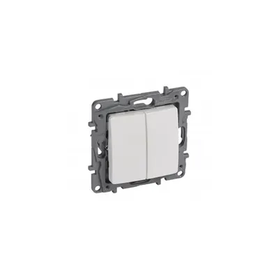 Push-button Niloé - NO-NC - 2 module - 6 A 250 V~ - automatic terminals - alb