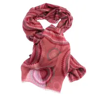 Esarfa roz din vascoza cu model geometric