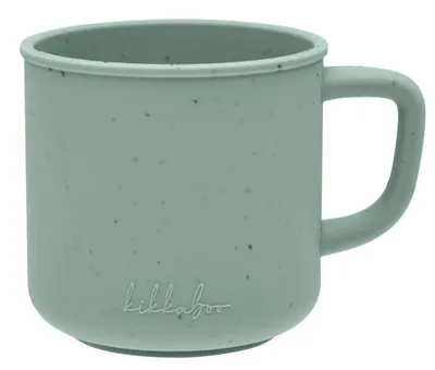 Cană cu mâner KikkaBoo Platinum Silicone - Sage, 200 ml