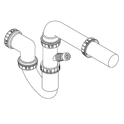 Evacuare chiuveta bucatarie Grohe 42617000, ABS, conexiune masina vase, Alb