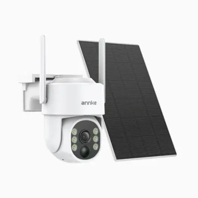 Camera performanta de supraveghere video ANNKE I81BM, de exterior, WiFi 4MP, Super HD, Pan & Tilt, panou solar si baterie, comunicare audio bidirectionala, rezistent la intemperii