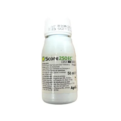 Score 250EC 50 ml, fungicid sistemic, Syngenta, Rapan, Monilioza, Fainare, Alternarioza, Basicarea frunzelor; (cais, capsun, cires, mar, piersic, rapita, sfecla zahar, tomate, visin) - Default Title