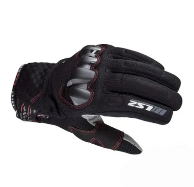Manusi moto textil LS2 Chaki Man, culoare negru rosu, marime M