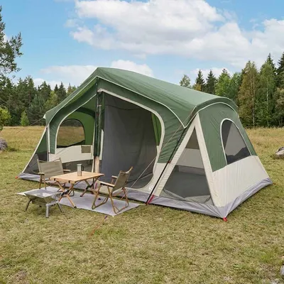 vidaXL Tent Cabină Verde 480 x 273 x 205 cm Poliester și oțel