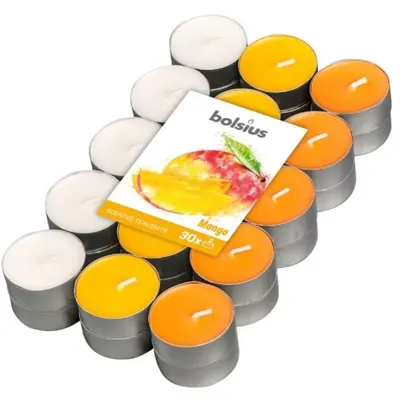 Lumanari Pastila, Parfumate, Mango, 38 mm, 4 Ore, Bolsius, 30 Bucati
