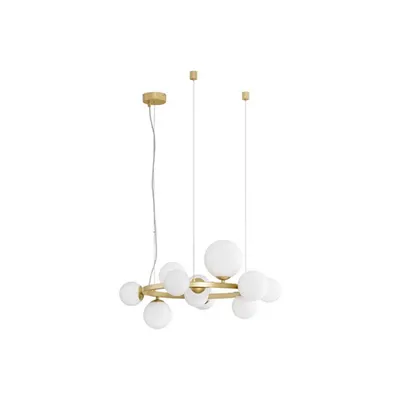 Lampa suspendata ODILLIA Opal Sticla & Mat Auriu Metal LED G9 11x5W 230V IP20 Fara bec Doua moduri de montaj cu inaltime reglabila