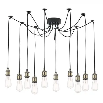 Lampa suspendata Waco 10 Light Pendant Antique Brass Matt Black