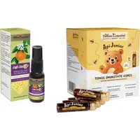 Pachet Apijunior Tonic Imunitate pentru Copii 20 fiole x 10ml + Apijunior Spray de Gat cu Propolis fara Alcool 20ml