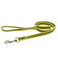 Lesa Herm. Sprenger din nailon pentru dresaj cu insertie cauciucata cu maner - Galben Neon - 120 cm