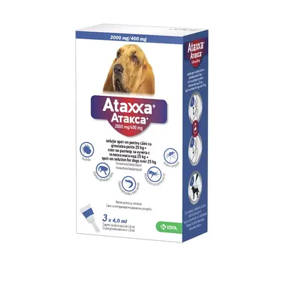 Ataxxa Dog, pipete antiparazitare pentru caini de talie mare, peste 25 kg/ 3 pipete