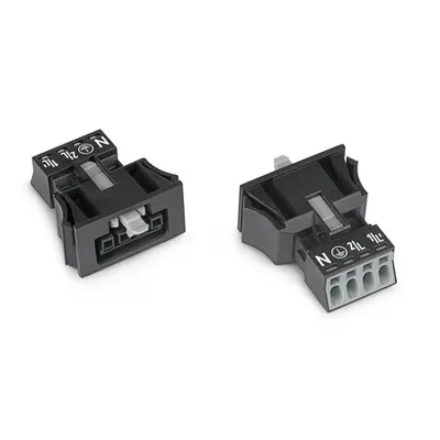 Snap-in socket; 4-pole; Cod. A; 1,50 mm²; white