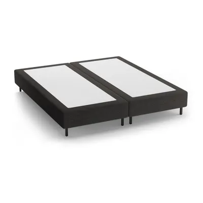 Pat matrimonial negru tapițat fără tăblie 200x200 cm Whale – Micadoni