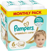 Scutece Pampers Premium Care - Mărimea 6, 13-18 kg, 140 buc