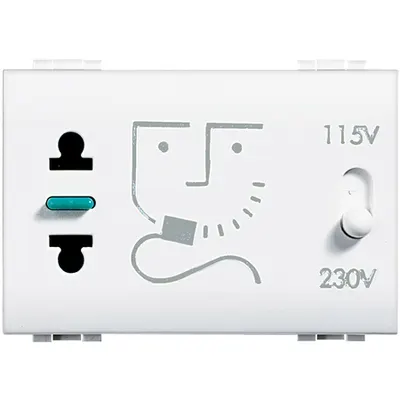 Priza pentru Aparat de Ras 3m 230v Alb Bticino Living Light