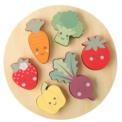 Sortator din lemn Orange Tree Toys - Legume fericite