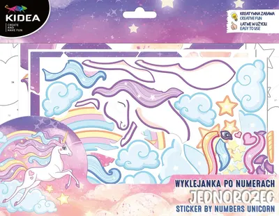 Joc cu stickere pe numere Kidea – Unicorn