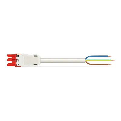 pre-assembled connecting cable; Eca; Socket/open-ended; 3-pole; Cod. P; H05Z1Z1-F 3G 2.5 mm²; 8 m; 2,50 mm²; red