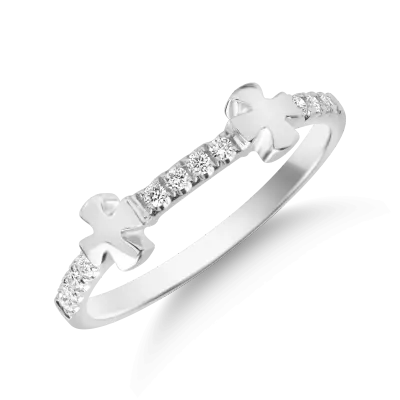 Inel din aur alb cu diamante de 0.115ct