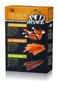 Recompense pentru caini Pet s Dessert Mix cu pui rata 3 buc x 80 gr