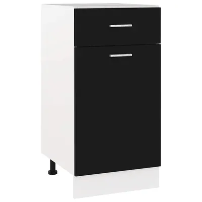 vidaXL Dulap inferior cu sertar “Lyon”, negru, 40x46x81,5 cm