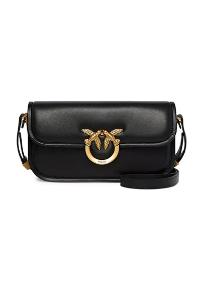 Geanta crossbody de piele Love - Negru