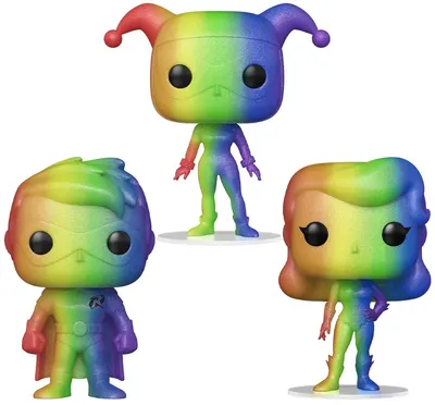 Set figurine Funko POP! DC Comics: Batman - Poison Ivy, Harley Quinn, Robin (Rainbow)