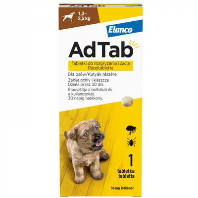 Tableta antiparazitara pentru caini AdTab 1,3 - 2,5 kg