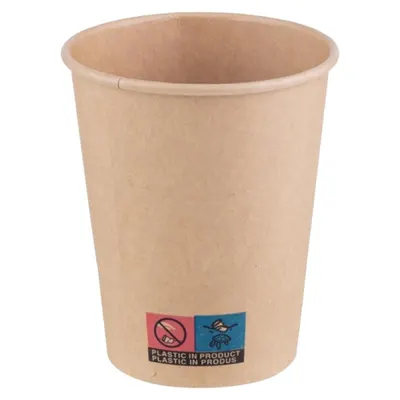 Pahare din Carton PE, 240 ml, Kraft, 50 Bucati