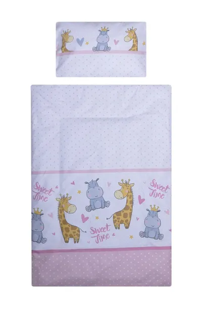 Lenjerie patut cu 5 piese 140x70 cm Hipo girafa
