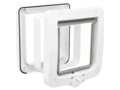 Usa batanta pentru pisici Trixie 4-Way Alba cu Tunel 20 x 22 cm