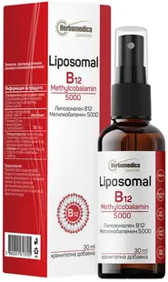 Liposomal B12 Methylcobalamin 5000, 30 ml, Herbamedica