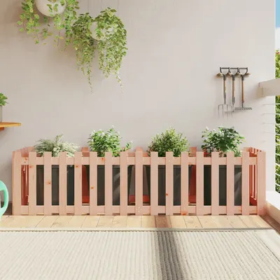 vidaXL Pat înălțat grădină cu design gard 200x50x50 cm lemn douglas