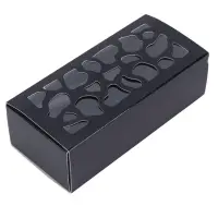 Cutie dreptunghiulară cu fereastră asimetrică - negru (set 50 buc) - 6x13x4cm - Default Title