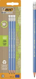Set de creioane BIC Ecolutions - HB, cu radieră, 3 buc