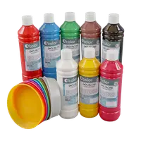 Guasa lavabila 8 x 500 ml si 10 boluri pentru pictura, culori primare