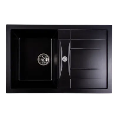 Chiuveta de bucătărie Elefant Premium Troya 7850 , Negru 776x496 mm