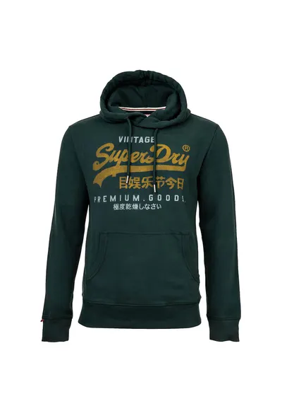 SUPERDRY - Hanorac regular fit de bumbac cu imprimeu logo - Verde