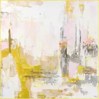 Tablou cu ramă/pe pânză imprimat/cu elemente pictate manual 102x102 cm New Age Yellow – Malerifabrikken