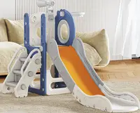 Spatiu de joaca pentru copii Nichiduta Garden Nickron 1 bluewhite, cu tobogan, balustrada de sustinere, treptele late, dimensiune 153 x 67 x 80 cm