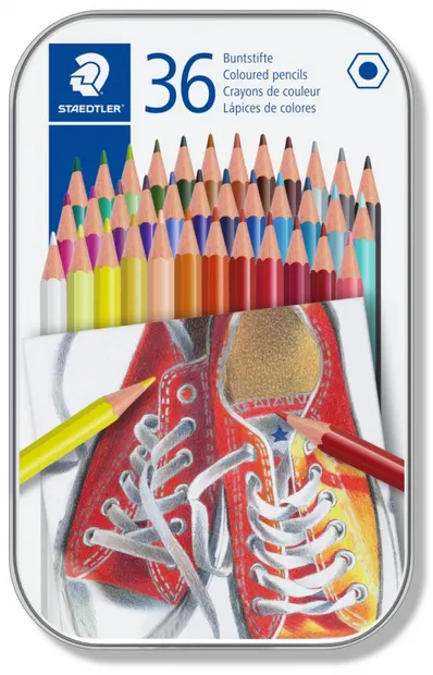 Creioane colorate Staedtler Comic 175 - 36 culori, in cutie metalica