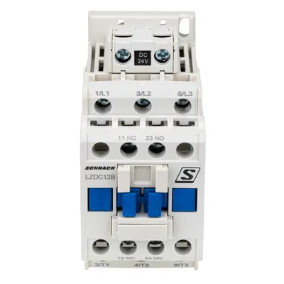 Contactor 3 poli, CUBICO Clasic, 5,5kW, 12A, 1ND+1NI,24Vc.c.