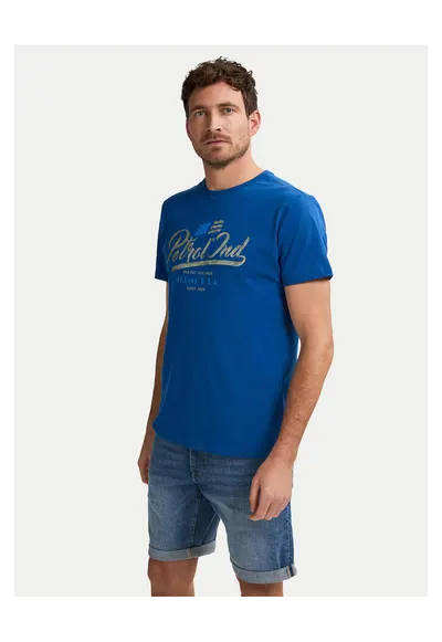 Tricou barbati bumbac - 319875 - Albastru