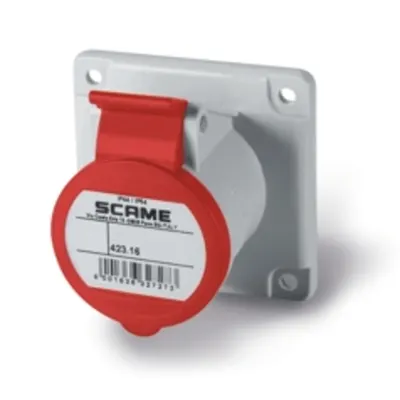 Priza incastratan16A 2P+E 9h 380-415V 50Hz 60Hz 55X55MM terminal cu surub