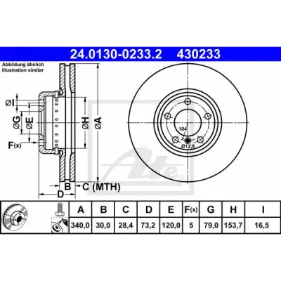 Disc frana ATE 24.0130-0233.2